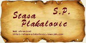 Staša Plakalović vizit kartica